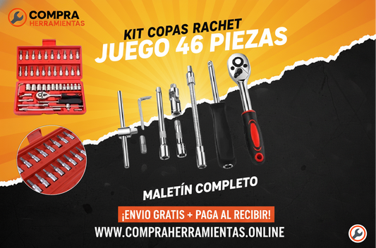 Juego de herramientas - Copas Ratchet - 46 piezas.