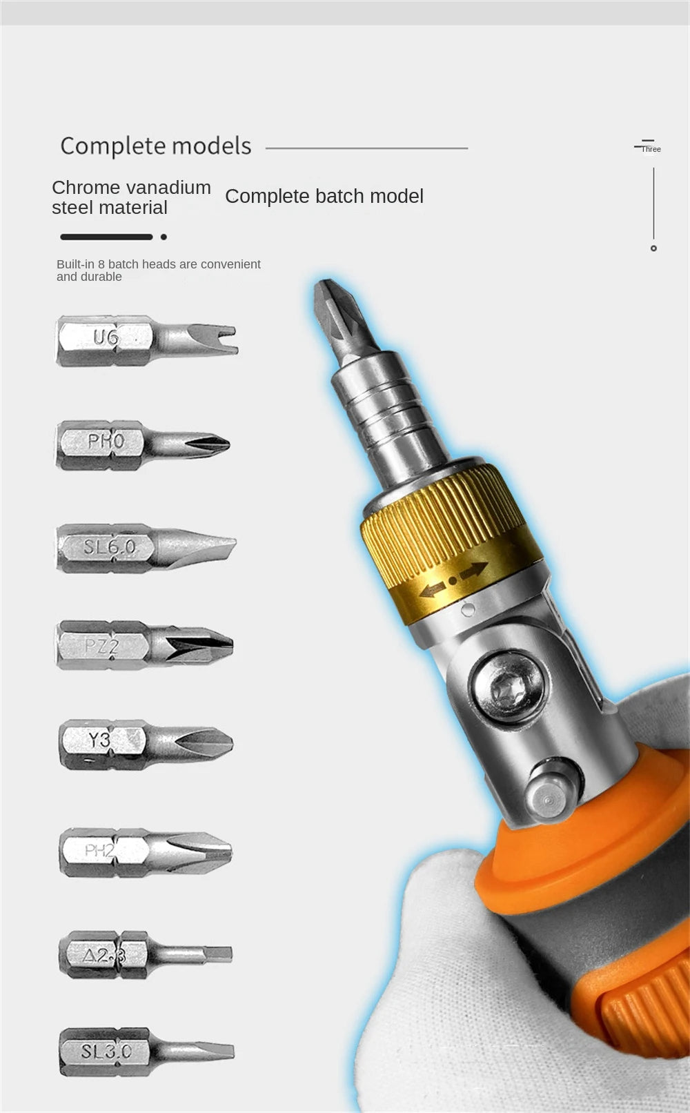 DESTORNILLADOR MAGNETICO MULTIUSO 8 EN 1 - 2050E
