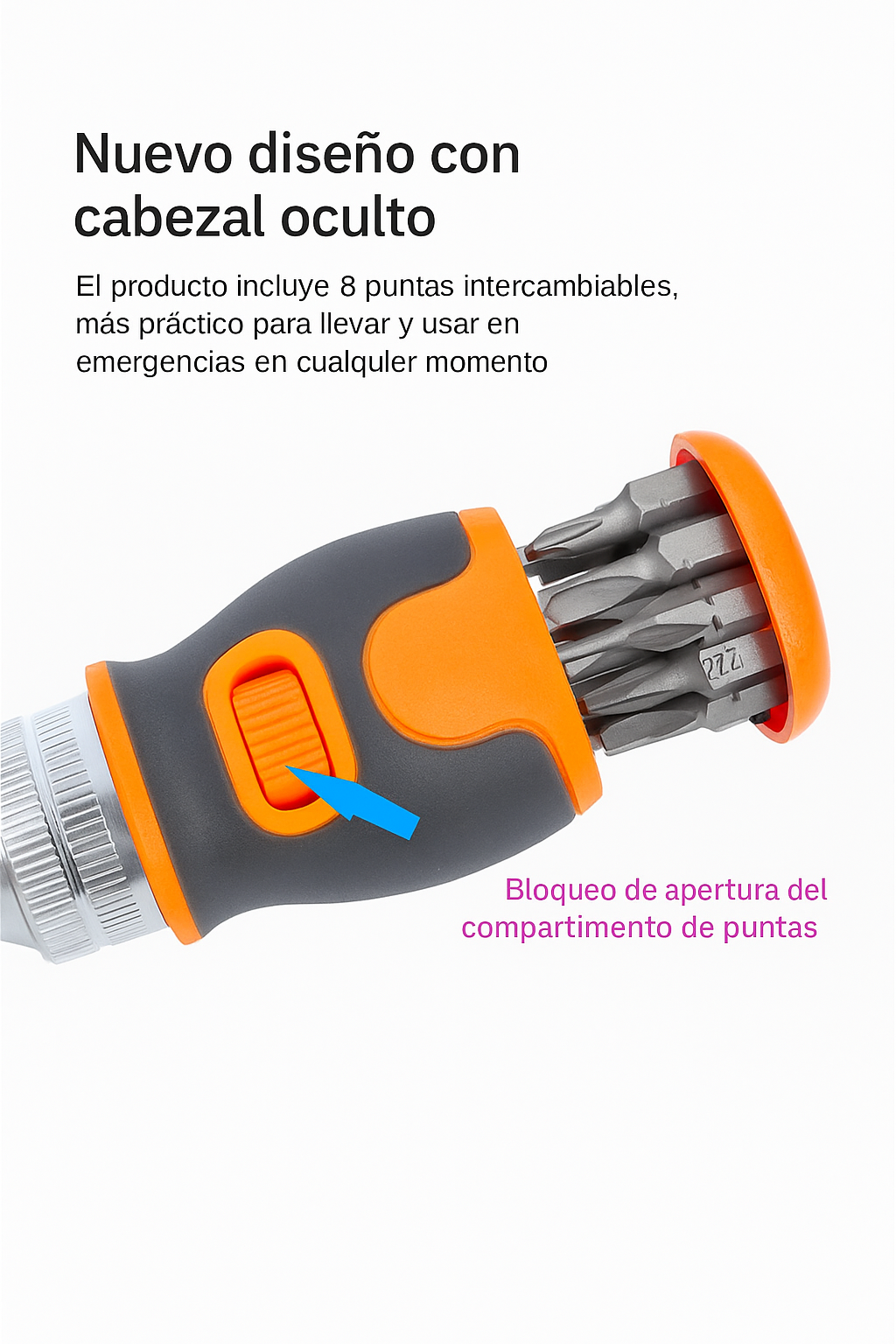 DESTORNILLADOR MAGNETICO MULTIUSO 8 EN 1 - 2050E