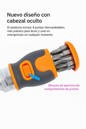 DESTORNILLADOR MAGNETICO MULTIUSO 8 EN 1 - 2050E