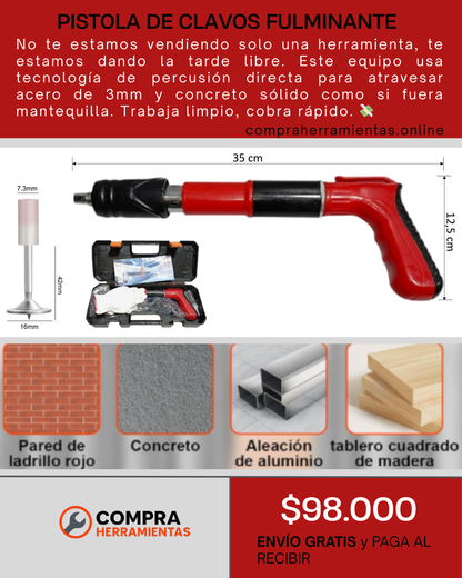 PISTOLA DE CLAVOS FULMINANTE