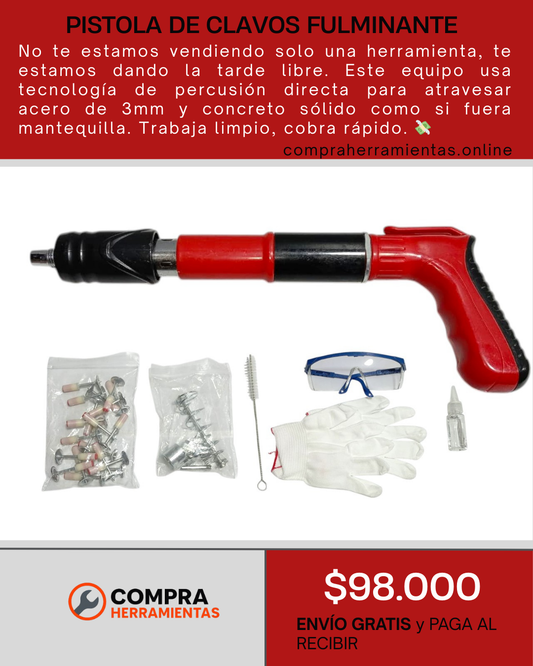 PISTOLA DE CLAVOS FULMINANTE