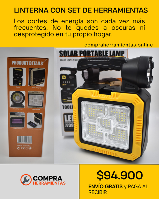 🔦 LINTERNA CON SET DE HERRAMIENTAS