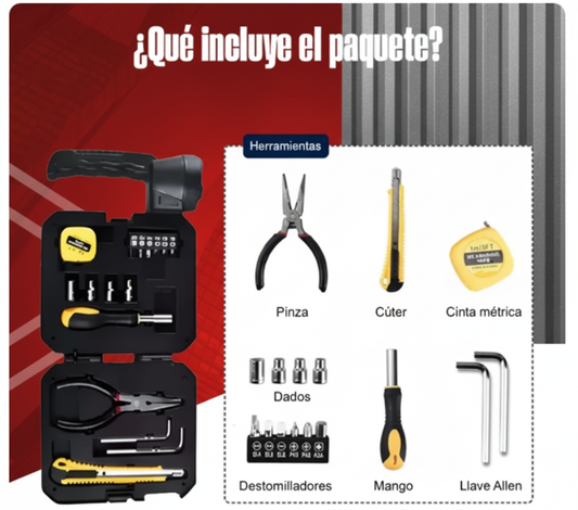 🔦 LINTERNA CON SET DE HERRAMIENTAS