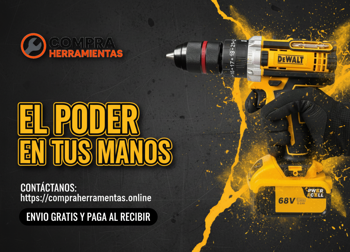 Taladro Dewalt percutor 68V Mandril Metálico 3/8"