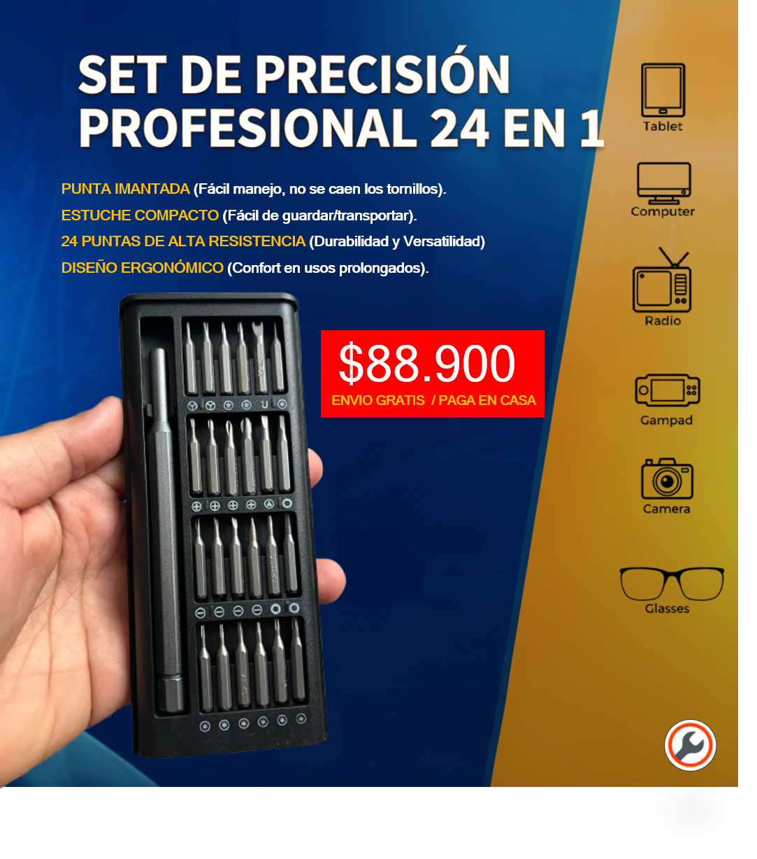 Destornillador Magnético de precisión 24 en 1