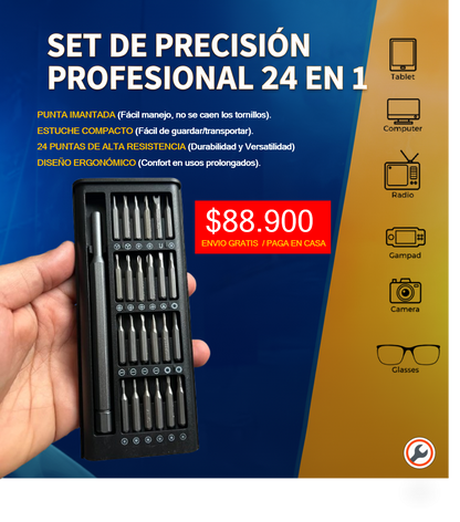 Destornillador Magnético de precisión 24 en 1