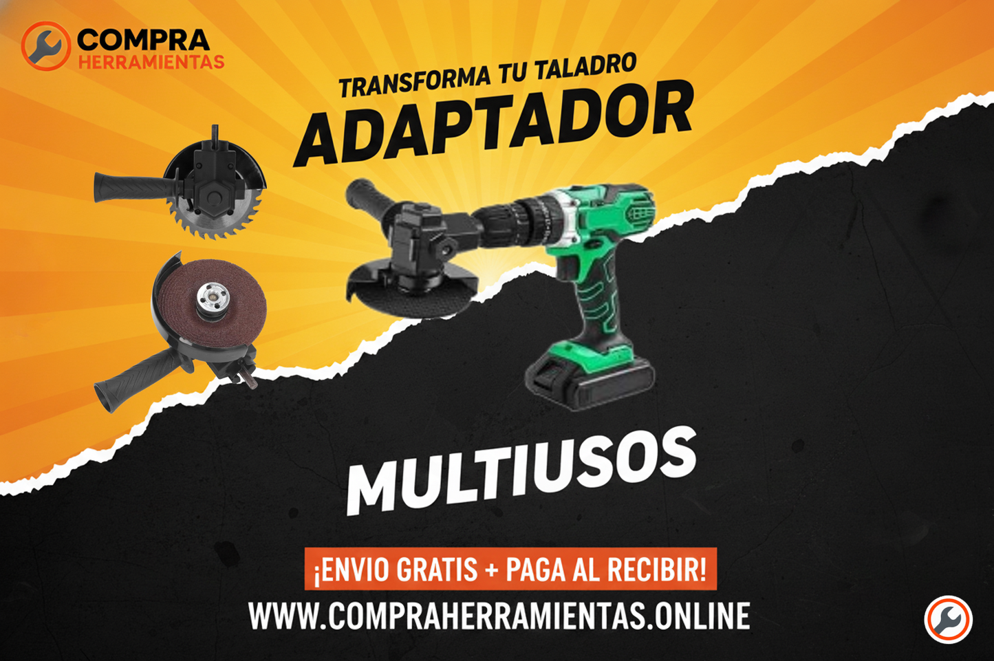 Convertidor - Adaptador de esmeril y pulitura para taladro
