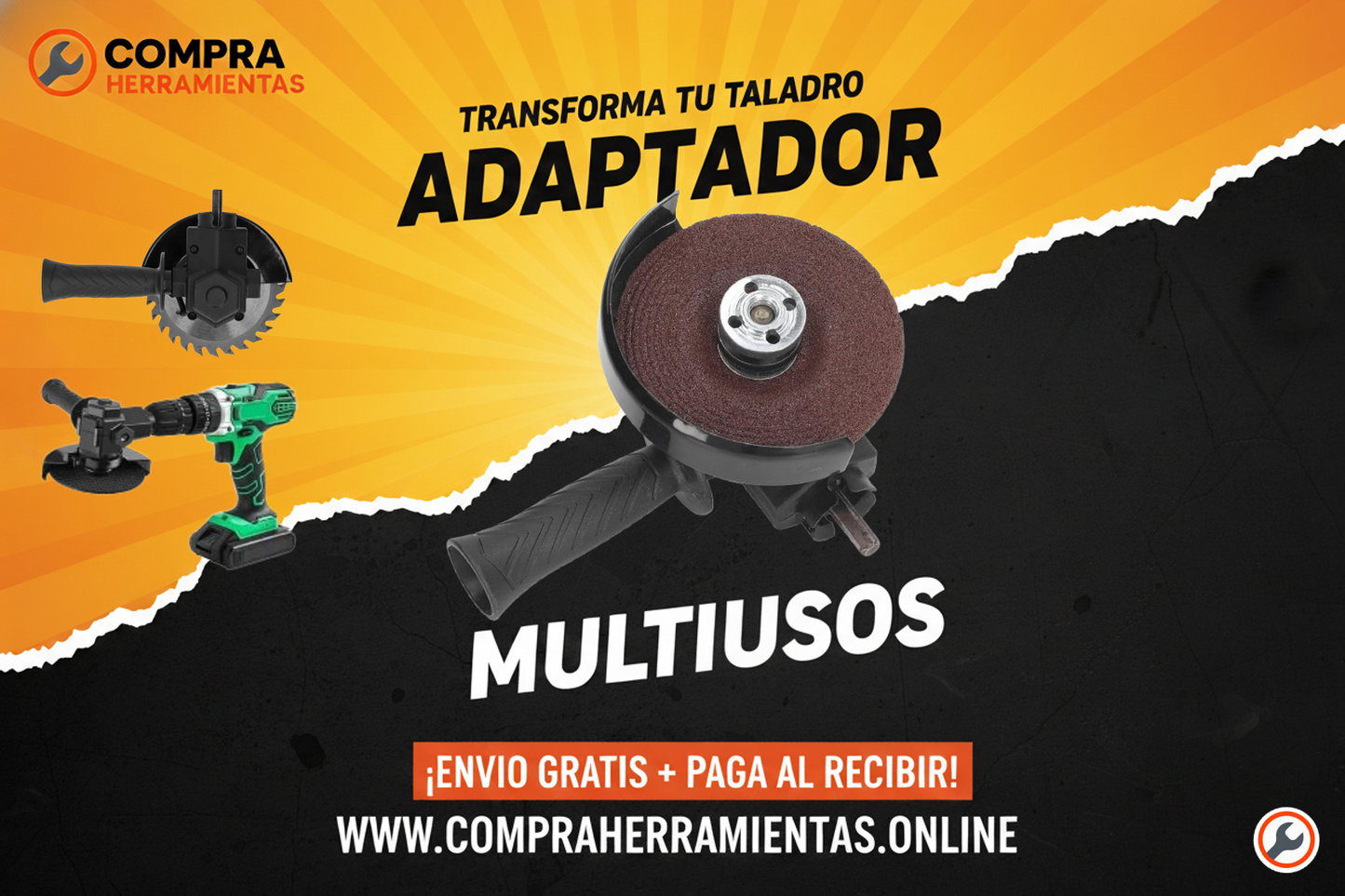 Convertidor - Adaptador de esmeril y pulitura para taladro