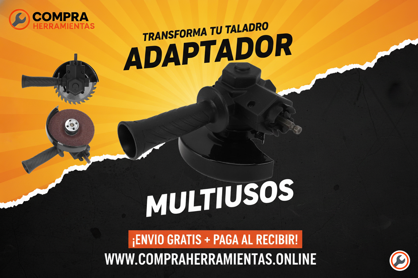Convertidor - Adaptador de esmeril y pulitura para taladro