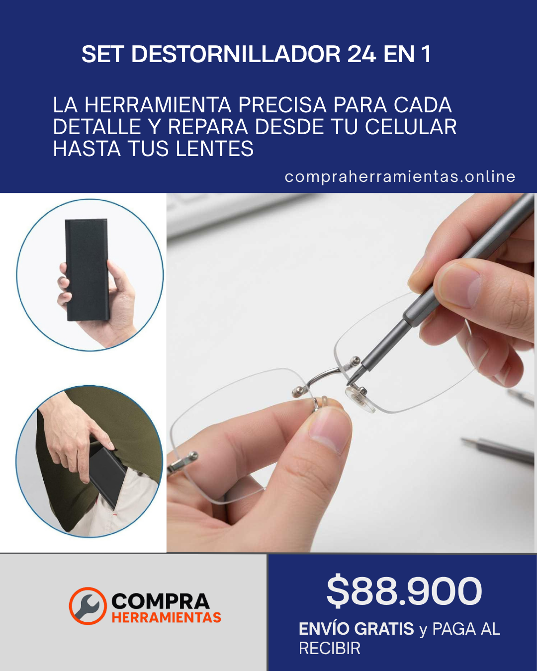 Destornillador Magnético de precisión 24 en 1