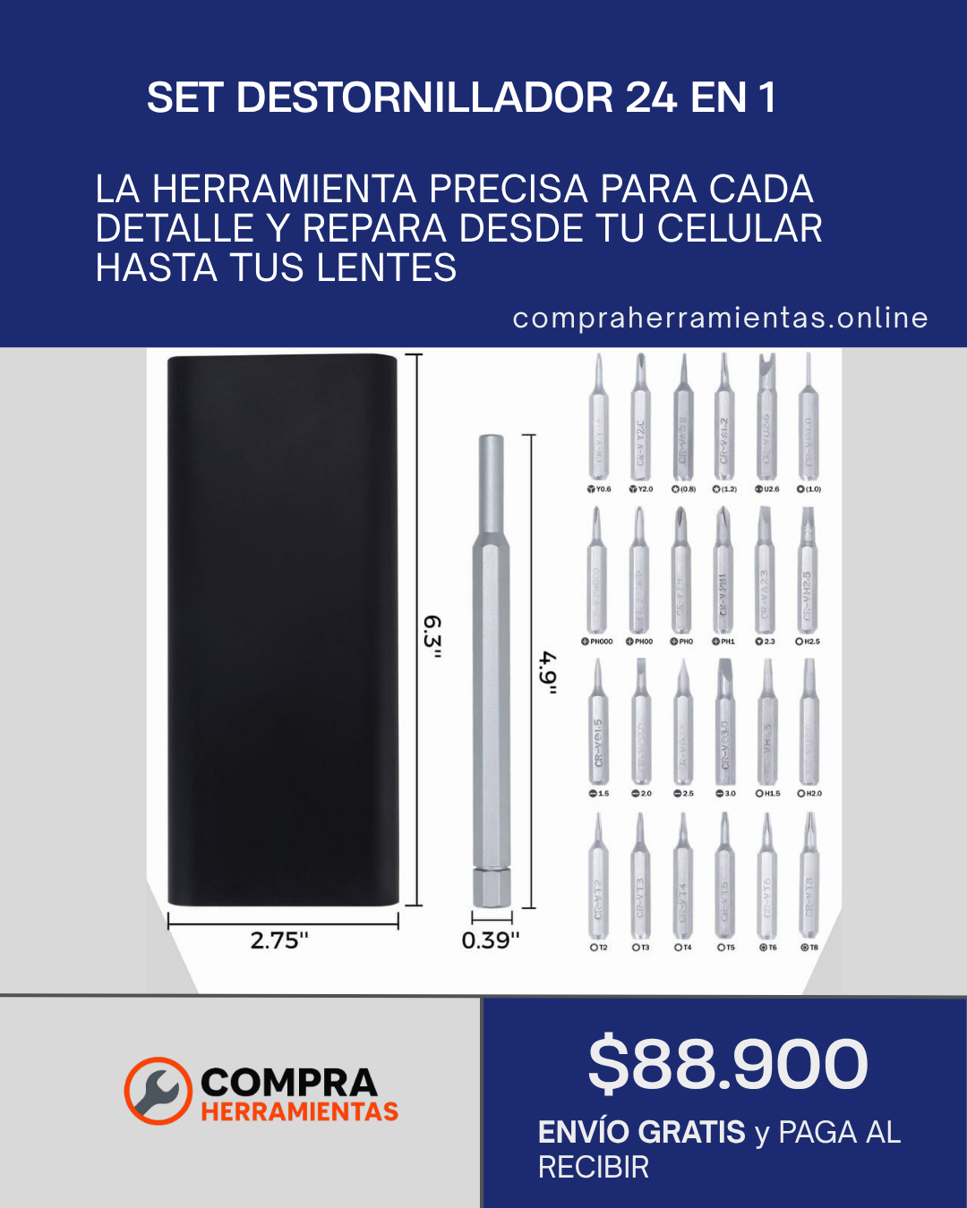 Destornillador Magnético de precisión 24 en 1