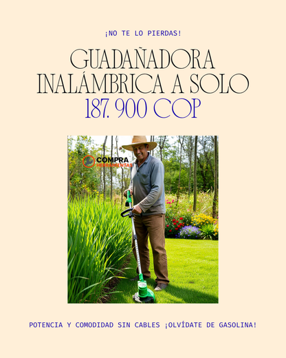 🌱 GUADAÑA CON LLANTAS 3 EN 1, PODADORA PORTATIL INALÁMBRICA