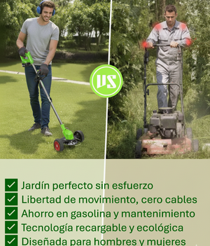 🌱 GUADAÑA CON LLANTAS 3 EN 1, PODADORA PORTATIL INALÁMBRICA